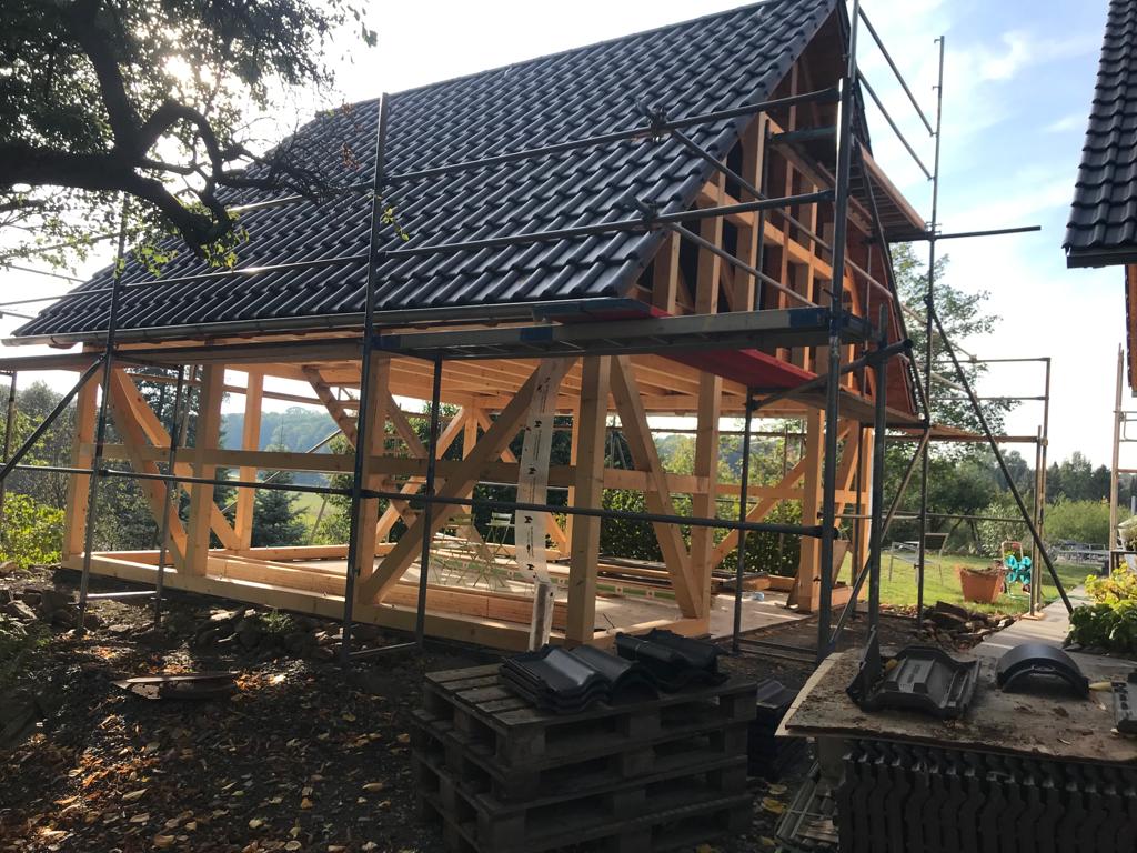 Garage in Ottendorf, Abbund im eigenen Hause